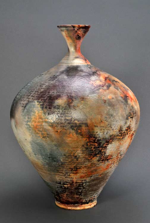 Michael Berkley Pit fire image Prayer Vessel Large
